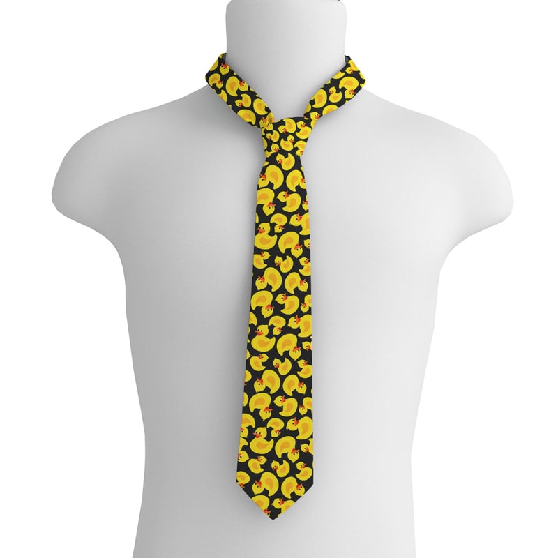 Cravată cu imprimeu de rață 8 cm, cravată formală business, cravată cu dungi la modă din poliester, stil unic pentru femei