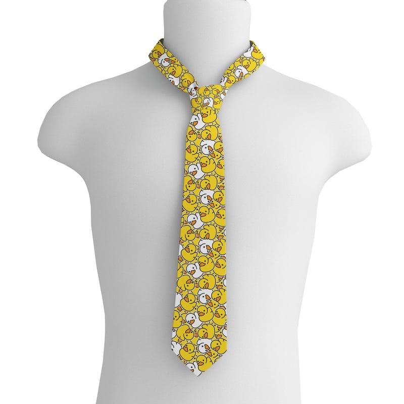 Cravată cu imprimeu de rață 8 cm, cravată formală business, cravată cu dungi la modă din poliester, stil unic pentru femei