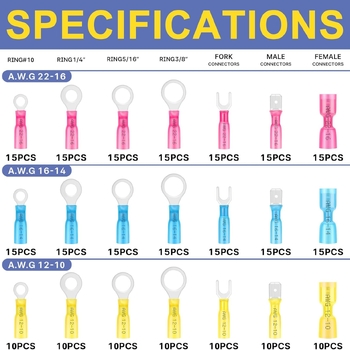 Exkluzívna cezhraničná dodávka 280/260/200 ks zmršťovacích svoriek v krabici, vodotesné medzisvorky, zmršťovacie svorky