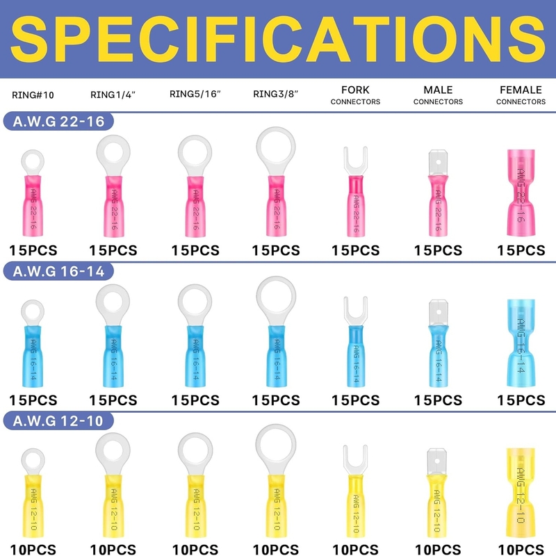 Exkluzívna cezhraničná dodávka 280/260/200 ks zmršťovacích svoriek v krabici, vodotesné medzisvorky, zmršťovacie svorky