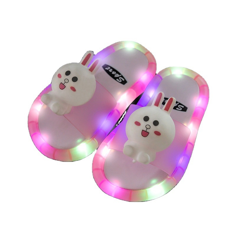 Nove ljetne dječje papuče, za dječake i djevojčice, svjetleće sandale s likovima iz crtića, slatke, za bebe, za nošenje vani i unutra, neklizajuće i mekane.
