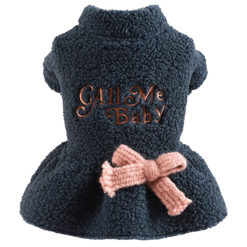 Jaunas rudens/ziemas mājdzīvnieku drēbes, tieša piegāde no rūpnīcas, silta jēra vilna, mazuļu svārki ar uzrakstu un lentīti