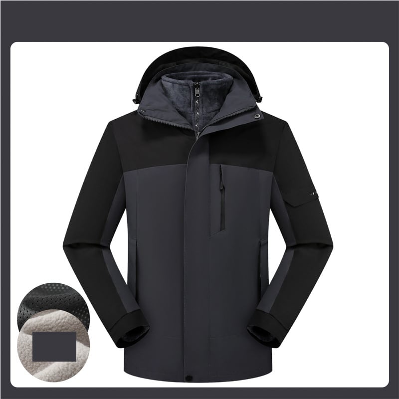 Jachetă de lucru nouă din bumbac, rezistentă la vânt și impermeabilă, pentru toamnă și iarnă, potrivită pentru toamnă și iarnă, cu haină detașabilă, glugă pentru drumeții, en-gros.