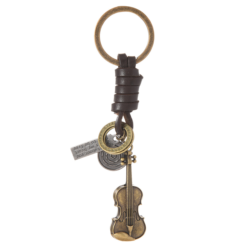 Нов креативен ключодържател в европейски и американски стил, малък подарък за мъже и жени, котва от античен бронз, висулка от ретро плетена телешка кожа