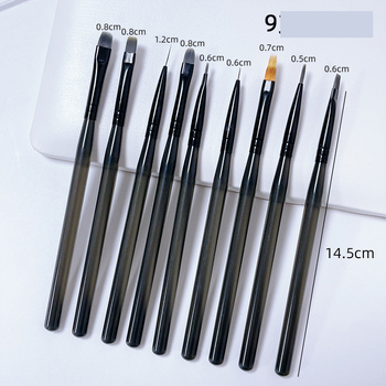 10 darabos alumínium tubusból készült körömecset készlet fém nyéllel, nagykereskedelmi körömecsetek, körömfestéshez.