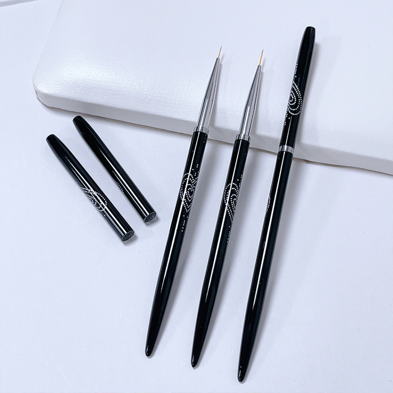 10 darabos alumínium tubusból készült körömecset készlet fém nyéllel, nagykereskedelmi körömecsetek, körömfestéshez.