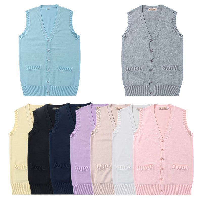 Χονδρική πώληση ιαπωνικών πουλόβερ JK, βαμβακερά ανοιξιάτικα και φθινοπωρινά αμάνικα ζακέτες με V-λαιμόκοψη