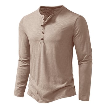 Vīriešu jauns rudens un ziemas stila krekls ar garām piedurknēm, polo krekls ar Henley apkakli, moderns krekls ar garām piedurknēm