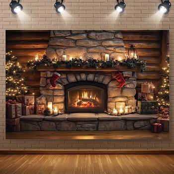Нов трансграничен коледен фон, украса, фонове за празнични партита, украса за вътрешен двор