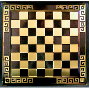 Шах Камелот, Метална дъска, метални фигури, Кафяв, 38х38 см