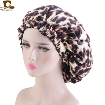 Afrikai stílusú nagyméretű szatén kerek kalap dupla rétegű hálósapkával, fejkendővel, zuhanysapkával TJM-454B