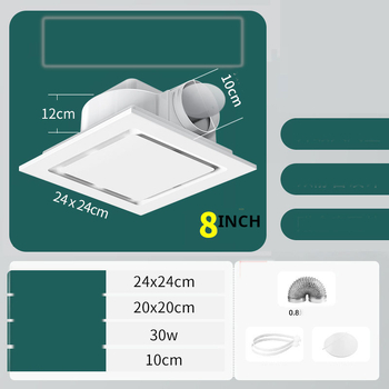 Sadzīves atkritumu izplūdes ventilators, jaudīgs kluss ventilators virtuvei un vannas istabai, ģipškartona sadzīves atkritumu izplūdes ventilators