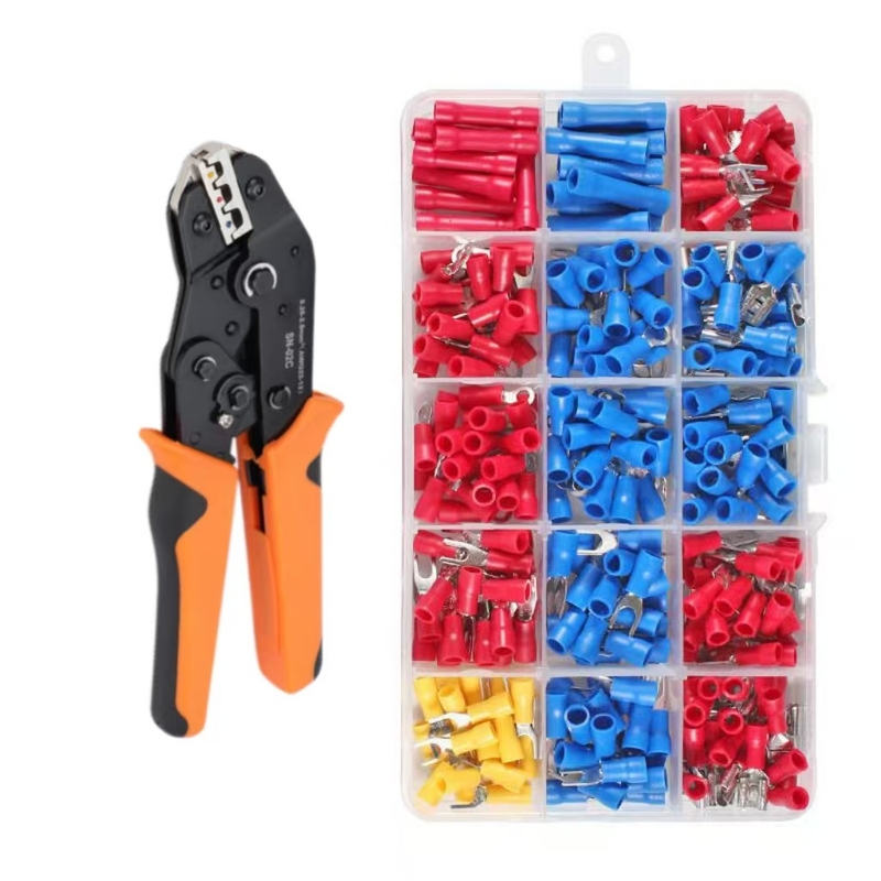 Krimpovacie kliešte s račňou šetriace prácu SN-02C, predizolované krimpovacie kliešte SVRV, za studena lisované svorky, krimpovacie svorky v tvare O