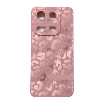 Подходящ за защитен калъф Xiaomi Redmi Note 14 Pro, градиентен сребристо-розов леопардов принт, протектор за очи