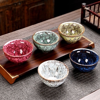 Šálka na čaj piatich elementov vypaľovaná v peci, majstrovská šálka, jedna veľká veľkosť, keramická majstrovská populárna porcelánová šálka/miska Jianzhan Kung Fu