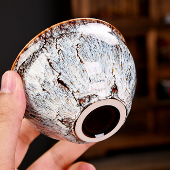 Šálka na čaj piatich elementov vypaľovaná v peci, majstrovská šálka, jedna veľká veľkosť, keramická majstrovská populárna porcelánová šálka/miska Jianzhan Kung Fu