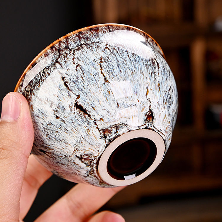 Šálka na čaj piatich elementov vypaľovaná v peci, majstrovská šálka, jedna veľká veľkosť, keramická majstrovská populárna porcelánová šálka/miska Jianzhan Kung Fu