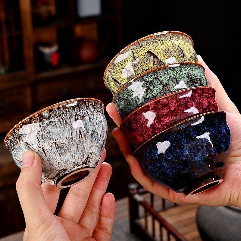 Šálka na čaj piatich elementov vypaľovaná v peci, majstrovská šálka, jedna veľká veľkosť, keramická majstrovská populárna porcelánová šálka/miska Jianzhan Kung Fu