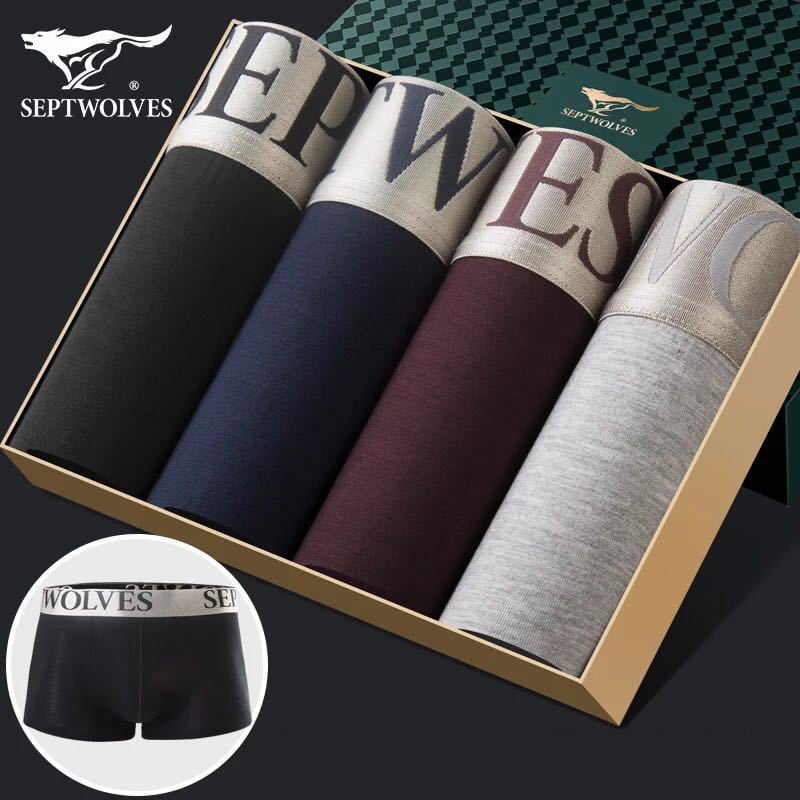 Seven Wolves bokseršorti vienkrāsainā krāsā, vīriešu apakšveļa no ledus zīda, moderna plus izmēra, dāvanu kastīte, vīriešu apakšveļa.