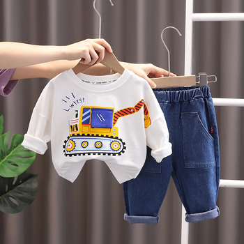 Bērnu apģērbs pavasarim un rudenim, jauns stils zēniem un meitenēm, zīdaiņiem un maziem bērniem, multfilmas, ikdienas garroku sporta krekli un bikses