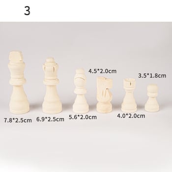Masīvkoka šaha figūras un aksesuāri, izmēri 1,5, 2, 2,5 un 3 collas