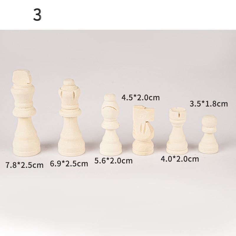 Masīvkoka šaha figūras un aksesuāri, izmēri 1,5, 2, 2,5 un 3 collas
