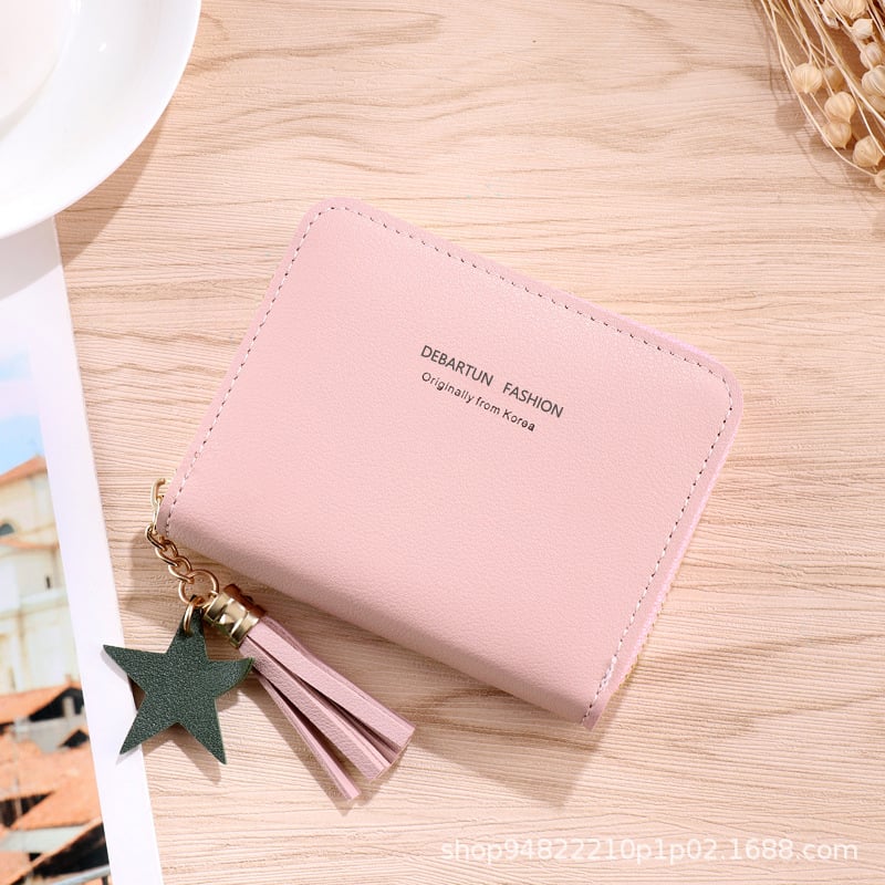 Jauns, kompakts, vienkāršs, daudzfunkcionāls, elegants un izturīgs īss maks/karšu turētājs sievietēm un studentēm.