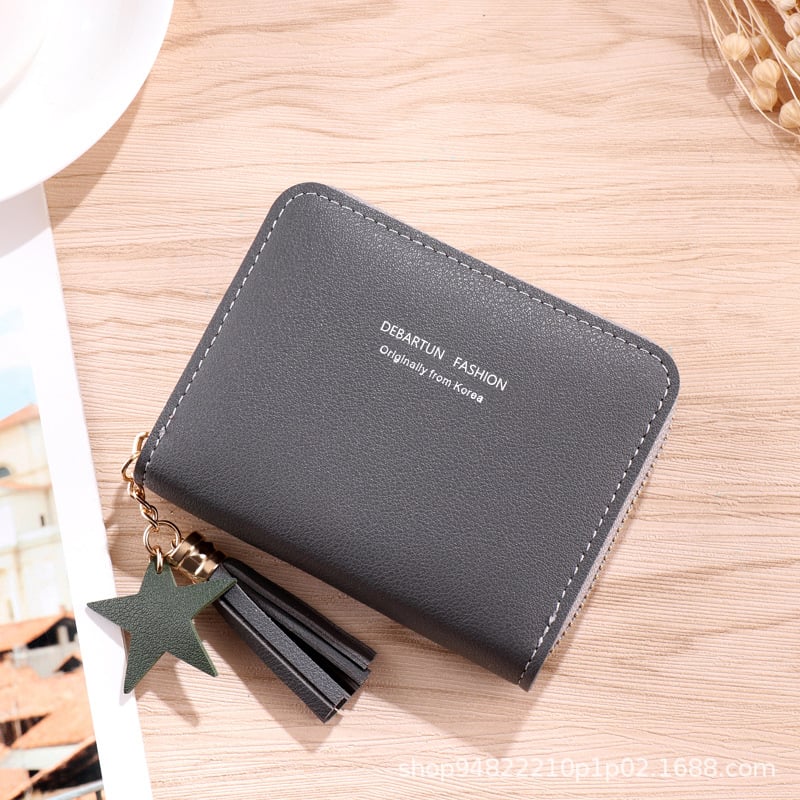 Jauns, kompakts, vienkāršs, daudzfunkcionāls, elegants un izturīgs īss maks/karšu turētājs sievietēm un studentēm.