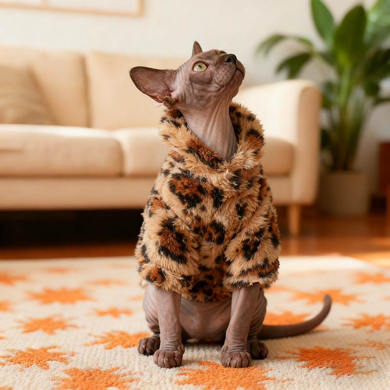 Oblečenie pre bezsrsté mačky plemena Sphynx, hrubé, teplé, pohodlné, elastické mikiny/oblečenie z devonskej bavlny, veľkoobchodné použitie