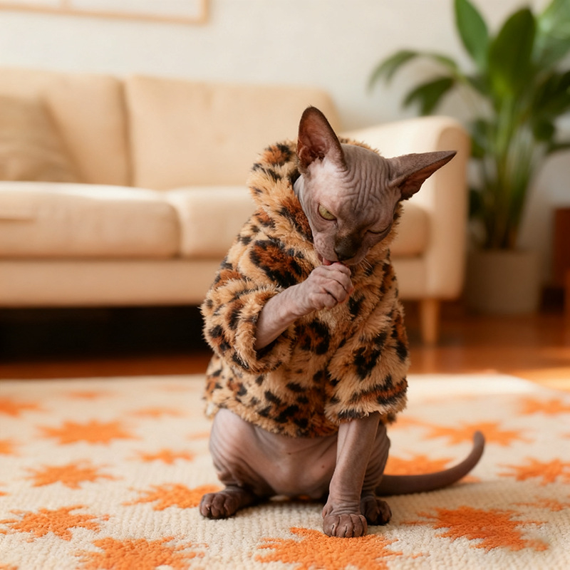 Oblečenie pre bezsrsté mačky plemena Sphynx, hrubé, teplé, pohodlné, elastické mikiny/oblečenie z devonskej bavlny, veľkoobchodné použitie