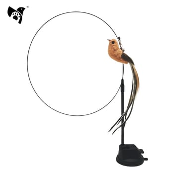 Határokon átnyúló, forró eladású, exkluzív, továbbfejlesztett epoxi tapadókorongos acélhuzal hosszú rúd toll macska ugrató rúd önszórakoztató macskajáték