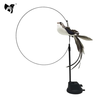 Határokon átnyúló, forró eladású, exkluzív, továbbfejlesztett epoxi tapadókorongos acélhuzal hosszú rúd toll macska ugrató rúd önszórakoztató macskajáték