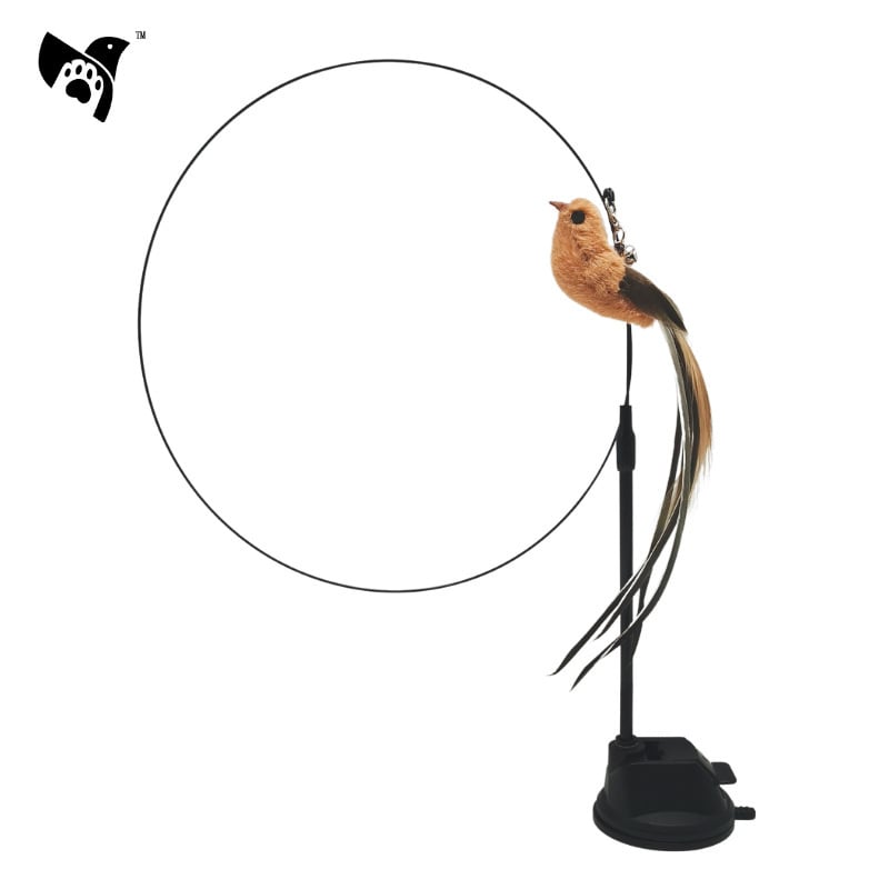 Határokon átnyúló, forró eladású, exkluzív, továbbfejlesztett epoxi tapadókorongos acélhuzal hosszú rúd toll macska ugrató rúd önszórakoztató macskajáték