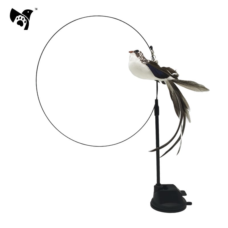 Határokon átnyúló, forró eladású, exkluzív, továbbfejlesztett epoxi tapadókorongos acélhuzal hosszú rúd toll macska ugrató rúd önszórakoztató macskajáték