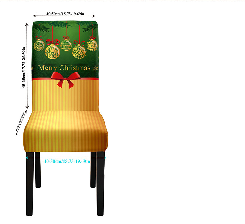 Ziemassvētku krēslu pārvalki ar pārrobežu dizainu un digitālo druku, piemēroti viesnīcām, restorāniem un lietošanai mājās.