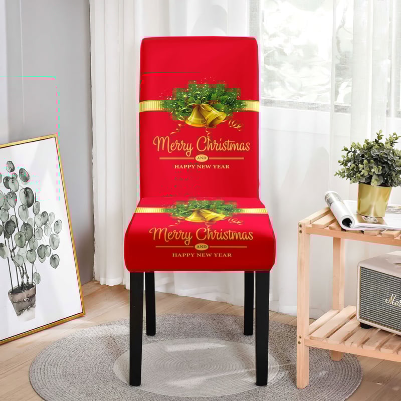 Ziemassvētku krēslu pārvalki ar pārrobežu dizainu un digitālo druku, piemēroti viesnīcām, restorāniem un lietošanai mājās.