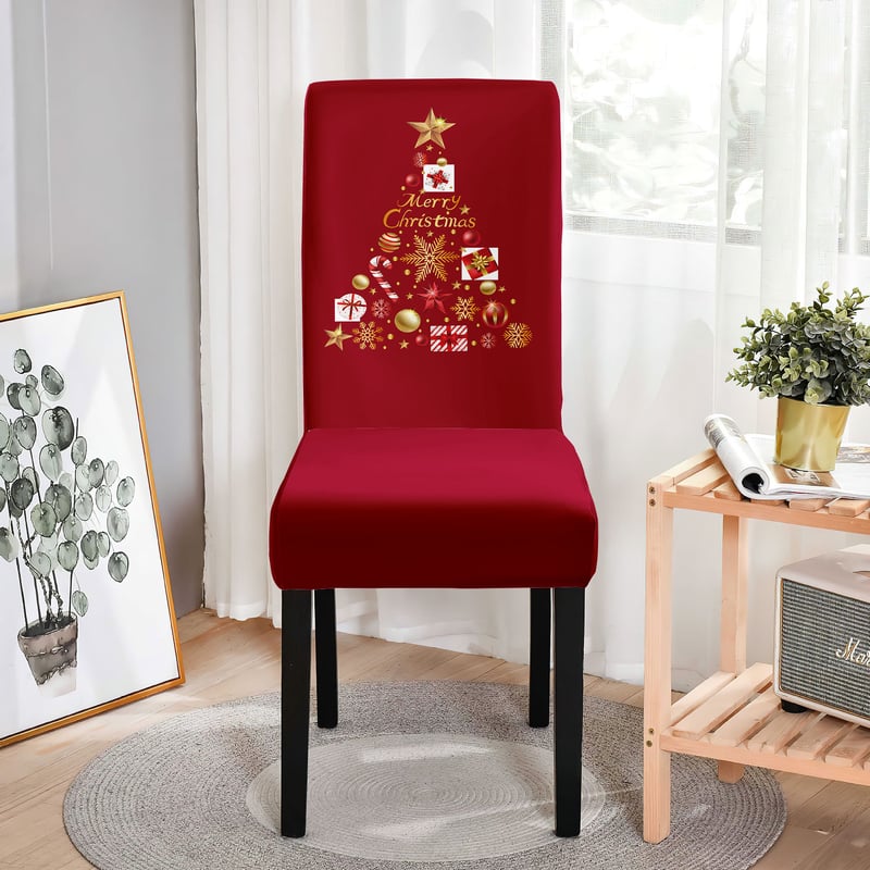 Ziemassvētku krēslu pārvalki ar pārrobežu dizainu un digitālo druku, piemēroti viesnīcām, restorāniem un lietošanai mājās.