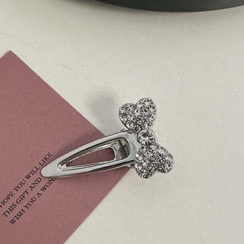 Set de agrafe de păr cu cristale roz, inclusiv agrafe de păr din aliaj de aluminiu argintiu, agrafe laterale, agrafe cu breton și agrafe cu cioc de rață.