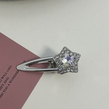 Set de agrafe de păr cu cristale roz, inclusiv agrafe de păr din aliaj de aluminiu argintiu, agrafe laterale, agrafe cu breton și agrafe cu cioc de rață.