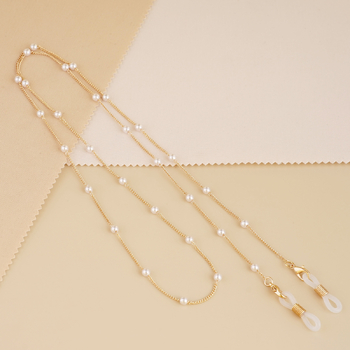 Lanț pentru ochelari, colier, lanț metalic din perle artificiale, șnur pentru ochelari, accesoriu pentru ochelari, lanț pentru ochelari de soare