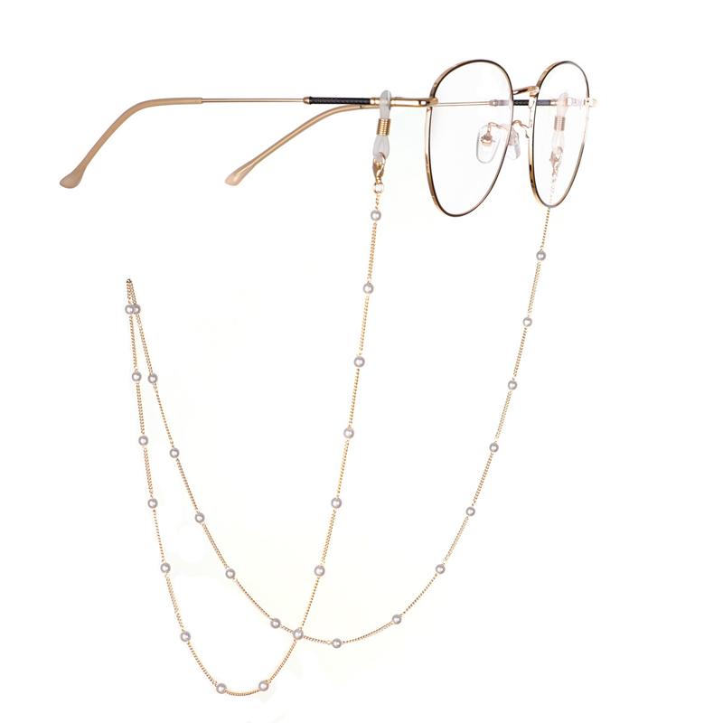 Lanț pentru ochelari, colier, lanț metalic din perle artificiale, șnur pentru ochelari, accesoriu pentru ochelari, lanț pentru ochelari de soare