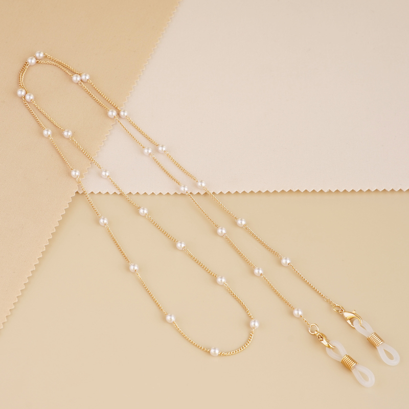 Lanț pentru ochelari, colier, lanț metalic din perle artificiale, șnur pentru ochelari, accesoriu pentru ochelari, lanț pentru ochelari de soare