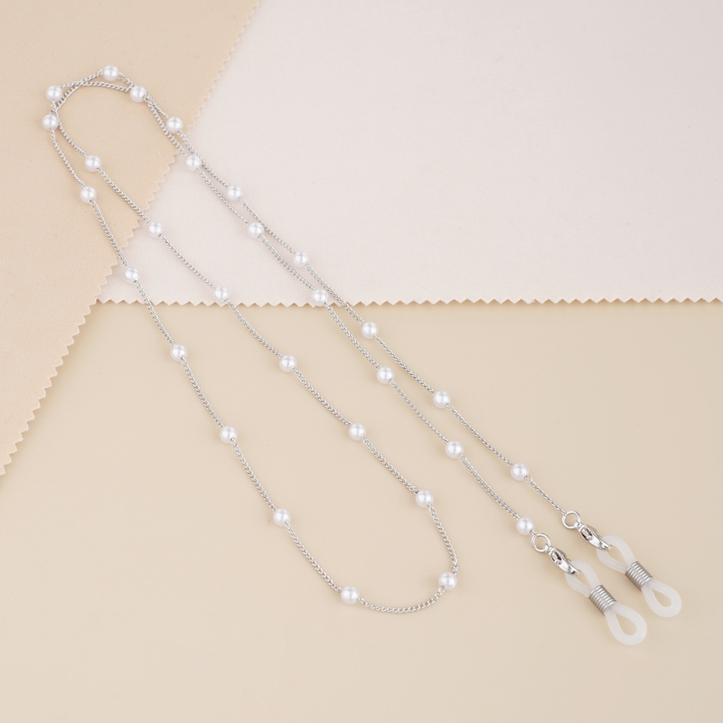 Lanț pentru ochelari, colier, lanț metalic din perle artificiale, șnur pentru ochelari, accesoriu pentru ochelari, lanț pentru ochelari de soare