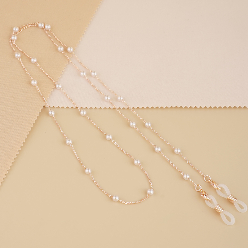 Lanț pentru ochelari, colier, lanț metalic din perle artificiale, șnur pentru ochelari, accesoriu pentru ochelari, lanț pentru ochelari de soare