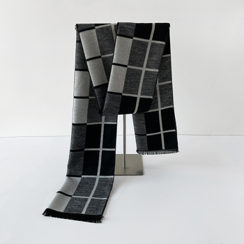 Ziemas vīriešu rūtaina šalle, silta un bieza vilnas šalle, moderna un stilīga, INS stilā, kašmira imitācijas šalle vairumtirdzniecībā.