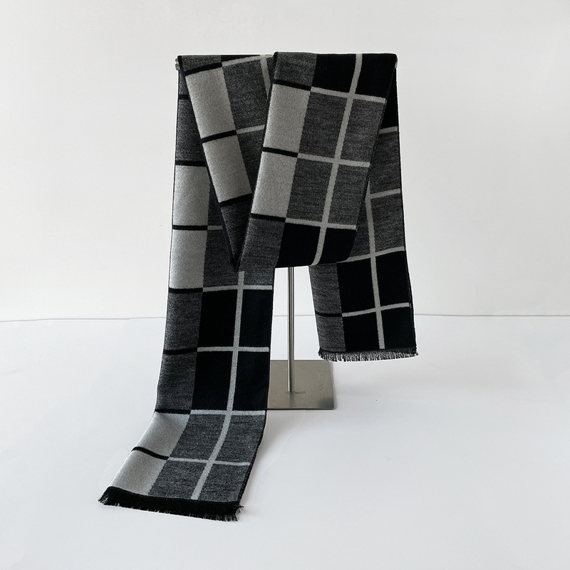 Ziemas vīriešu rūtaina šalle, silta un bieza vilnas šalle, moderna un stilīga, INS stilā, kašmira imitācijas šalle vairumtirdzniecībā.