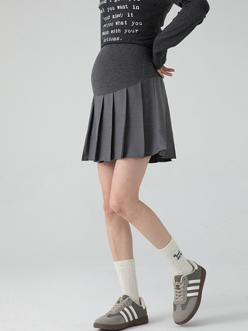 Fustă de maternitate de primăvară și toamnă, fustă de susținere în linie A, pantaloni de protecție pentru maternitate, fustă scurtă anti-expunere, stil online popular, fustă scurtă slăbită