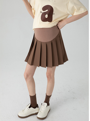 Fustă de maternitate de primăvară și toamnă, fustă de susținere în linie A, pantaloni de protecție pentru maternitate, fustă scurtă anti-expunere, stil online popular, fustă scurtă slăbită