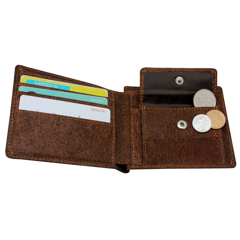 Enimmüüdud meeste minimalistlik korgist rahakott, horisontaalne mündirahakott, kahekordselt volditav rahakott