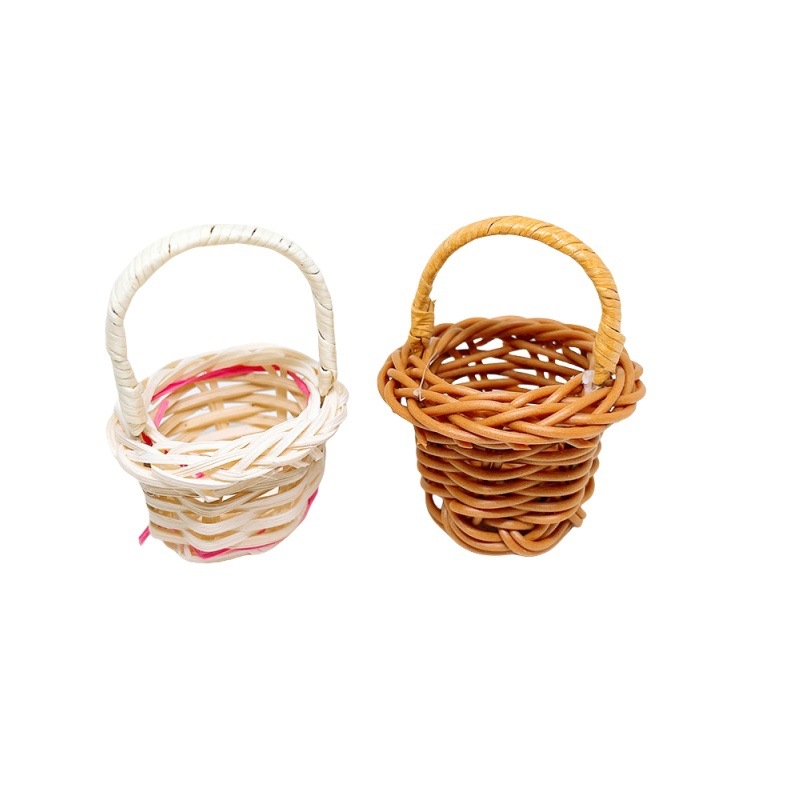 10 tk toidukorvi närimismänguasi papagoidele, miniatuurne käsitöö rotangist mänguasi, linnulõbus mänguasi